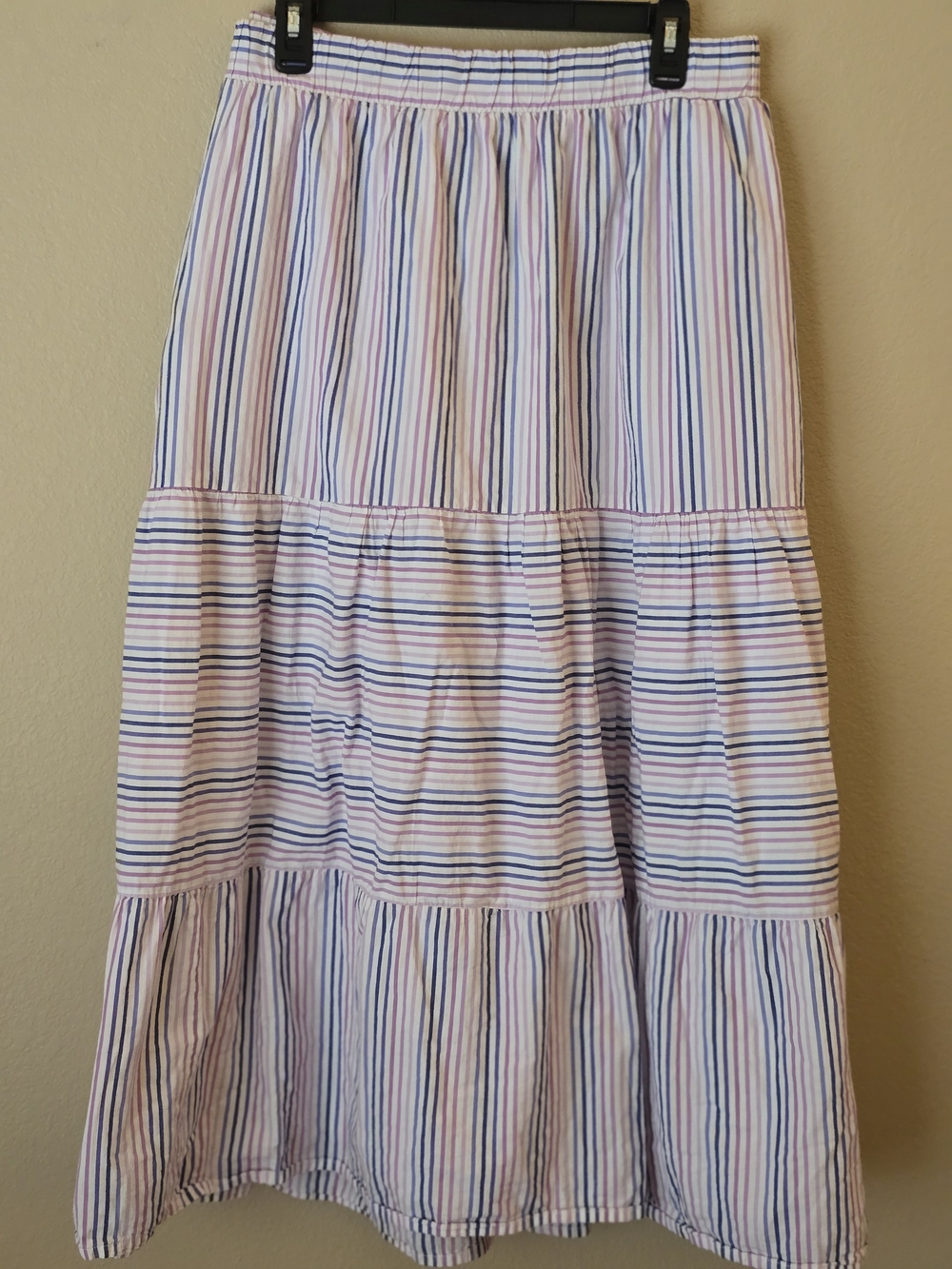 Lane Bryant Striped 100% Cotton Boho Maxi Skirt Purple And White Plus Size 22/24